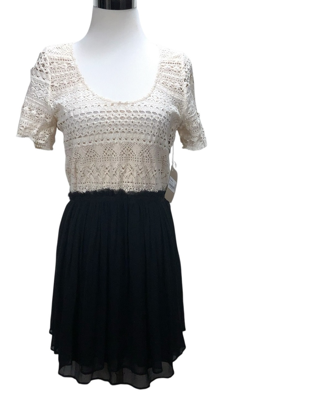 NWT Band of Outsiders Silk Chiffon Lace Cassia Dress Size M